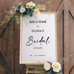Modern Script | Bridal Shower Welcome Sign Poster<br><div class="desc">Minimalist Elegant Welcome sign for your bridal shower,  Modern Black & White Color Contrast.</div>