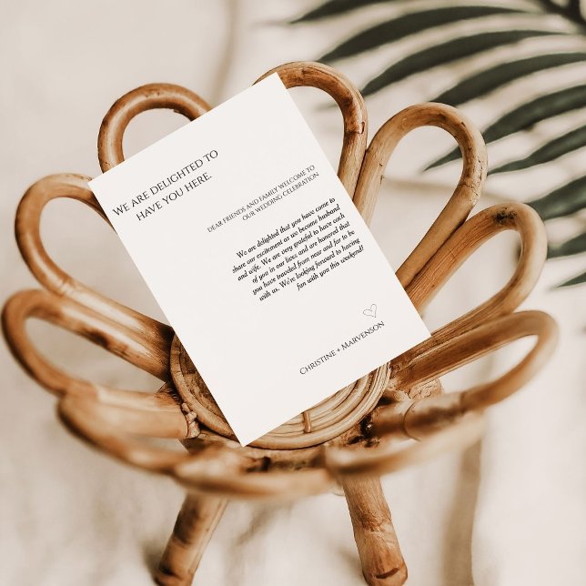 Modern script bröllags välkomnande & resa veckoslu inbjudningar (Skapare uppladdad)