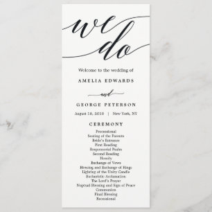 Modern Script Bröllop Ceremony-program Program
