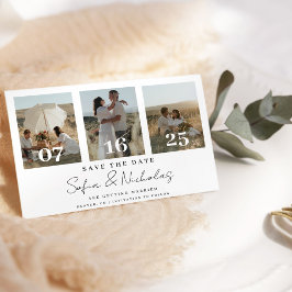 Modern Script Bröllop Collage Spara Datumet