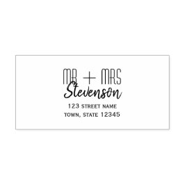 Modern Script Bröllop Returadress Frimärke Självfärgande Stämpel