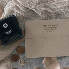 Modern Script Bröllop Returadress Självfärgande Stämpel