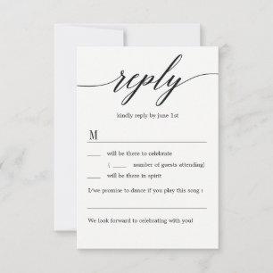 Modern Script Bröllop RSVP Utan Menyval Inbjudningar