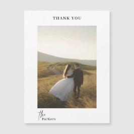 Modern Script Bröllop Tack Magnet