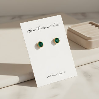 Modern Script Business Name Earring Holder Cards Visitkort