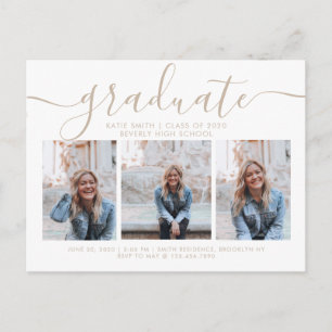 Modern Script Calligraphy Studenten 3 Photo Inbjudan Vykort