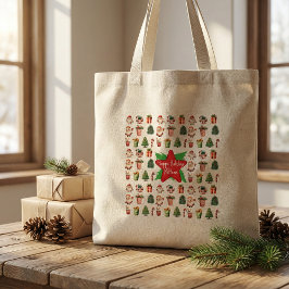  Modern script christmas tote bag rustic Jumbo Tygkasse
