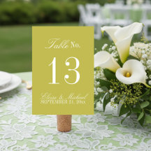 Modern Script Citrus Green Formal Wedding