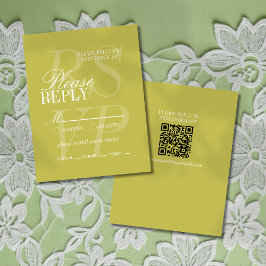 Modern Script Citrus Green Formal Wedding OSA Kort