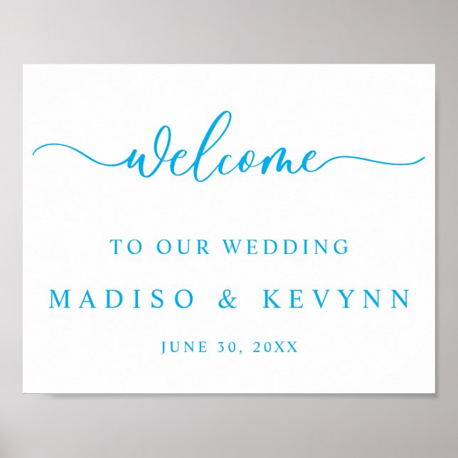 Modern Script Couples Names Wedding Welcome Sign Poster (Framsidan)