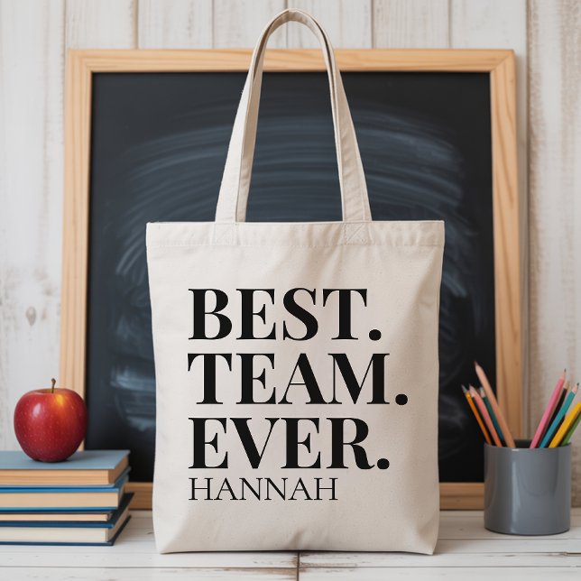 Modern Script Custom Tote Bag for Teachers & Teams Tygkasse (Custom Tote Bag Gift for Work Besties Office Team, Modern Custom Tote Bag for Teachers and Teams)
