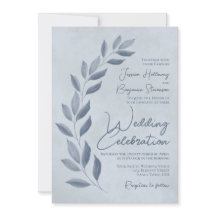 Modern Script Dusty Blue & Pewter Löv Bröllop