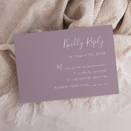 Modern Script Dusty Lavender Bröllop OSA Kort
