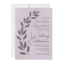Modern Script Dusty Lila Heather Löv Bröllop