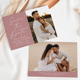 Modern Script Dusty Rose 2 Foto Spara Datumet