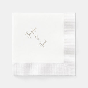 Modern Script Elegant Bröllop Sminkad Cocktail Pappersservett