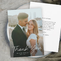 Modern Script Enkel Foto Bröllop