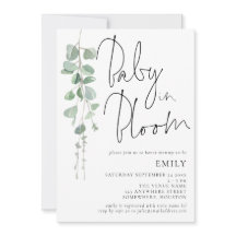 Modern Script Eucalyptus Baby i Bloom Shower