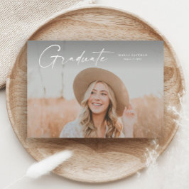 Modern Script Examenfoto Examenfirande Inbjudningar