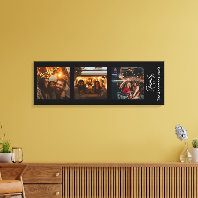 Modern Script Familj Anpassad 3 Bilder Namn Canvas (Insitu (Vardagsrum))