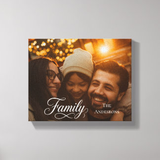 Modern Script Familj Anpassad Foto Namn Canvastryck