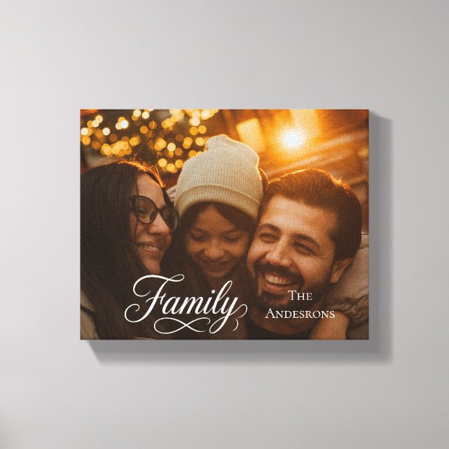 Modern Script Familj Anpassad Foto Namn  Canvastryck (Framsida)