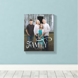 Modern Script Familj Anpassad Foto Namn  Canvastryck