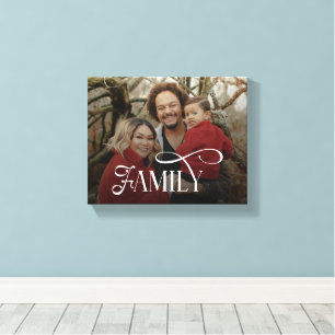 Modern Script Familj Anpassad Foto Namn Canvastryck