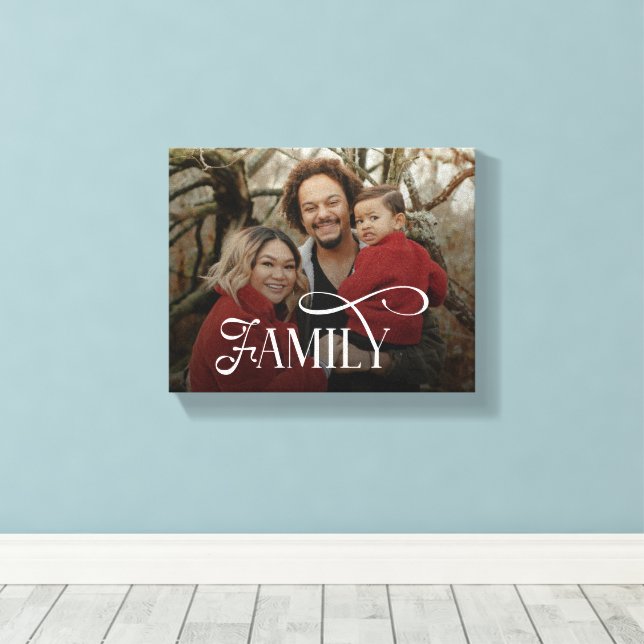 Modern Script Familj Anpassad Foto Namn  Canvastryck (Insitu (trägolv))