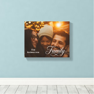 Modern Script Familj Anpassad Foto Namn Canvastryck