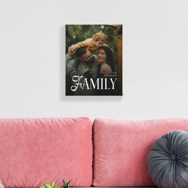 Modern Script Familj Anpassad Fotografi Namn  Canvastryck (Insitu (Vardagsrum))