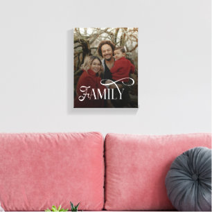 Modern Script Familj Anpassad Fotografi Namn Canvastryck