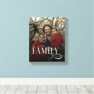 Modern Script Familj Anpassad Fotografinamn Canvastryck