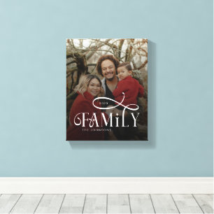 Modern Script Familj Anpassad Fotografinamn Canvastryck