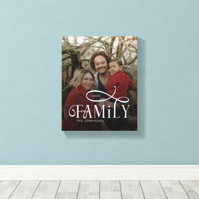 Modern Script Familj Anpassad Fotografinamn  Canvastryck (Insitu (trägolv))