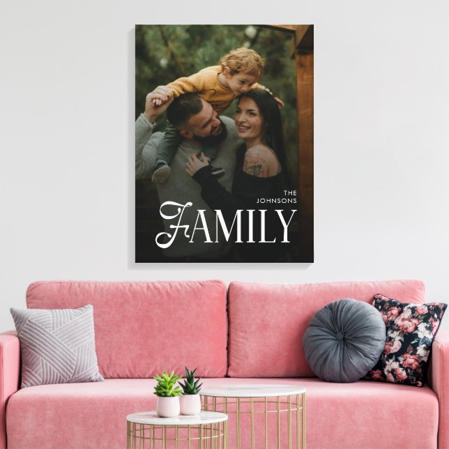 Modern Script Familj Anpassad Fotografinamn  Canvastryck (Insitu (Vardagsrum))
