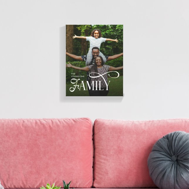 Modern Script Familj Anpassad Fotonym  Canvastryck (Insitu (Vardagsrum))