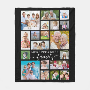 Modern Script FAMILY 19 Photo Collage Black Fleecefilt