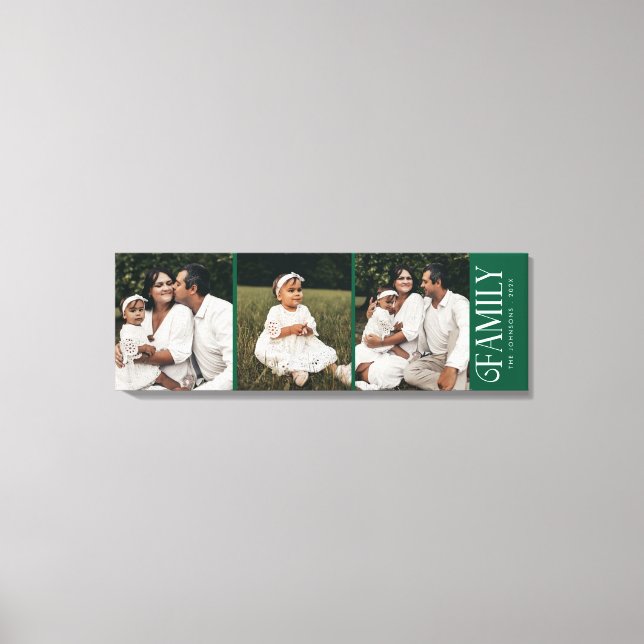 Modern Script Family Custom 3 Photos Name  Canvastryck (Framsida)