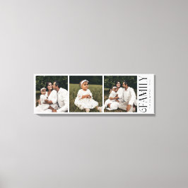Modern Script Family Custom 3 Photos Name  Canvastryck