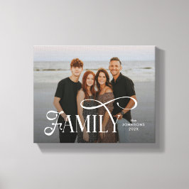 Modern Script Family Custom Photo Name  Canvastryck
