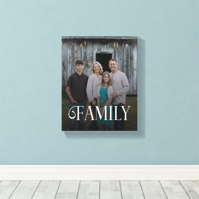 Modern Script Family Custom Photo Name  Canvastryck (Insitu (trägolv))