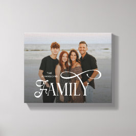 Modern Script Family Custom Photo Name  Canvastryck