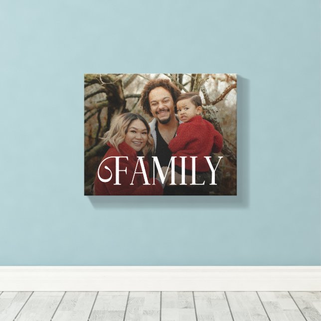 Modern Script Family Custom Photo Name  Canvastryck (Insitu (trägolv))