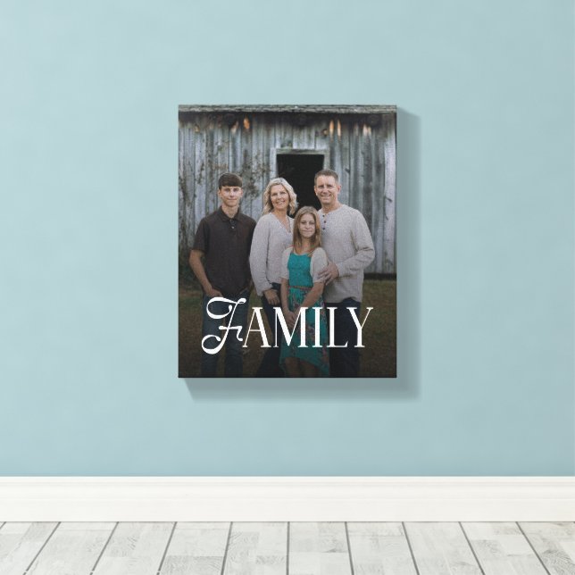 Modern Script Family Custom Photo Name  Canvastryck (Insitu (trägolv))