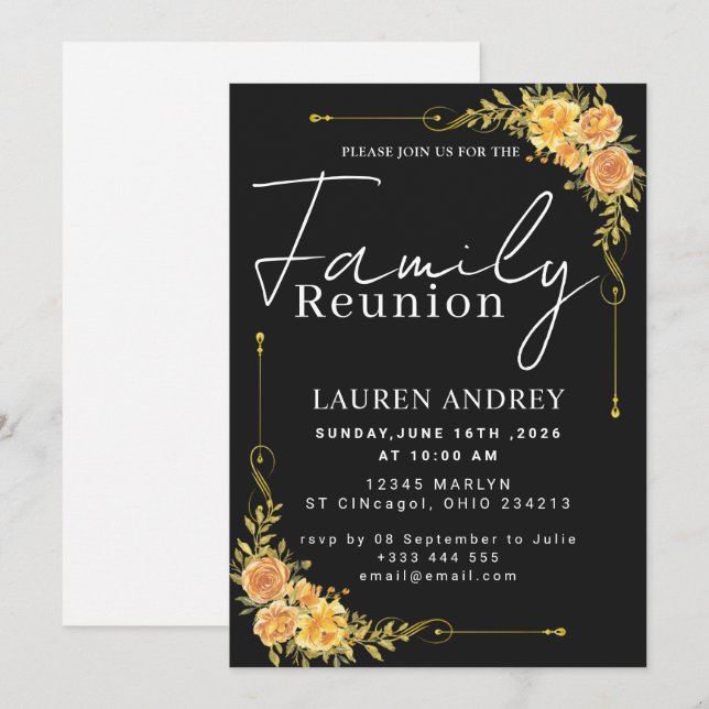 Modern Script Family Gathering Party Inbjudningar (Fram/baksida)