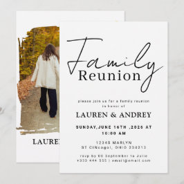 Modern Script Family Gathering Party Inbjudningar