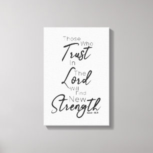 Modern Script Font Bible Verse Isaiah 40:31 Canvastryck