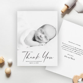 Modern Script Foto Baby Tack Kort