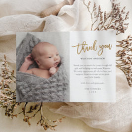 Modern Script Foto Baby Tack Vykort